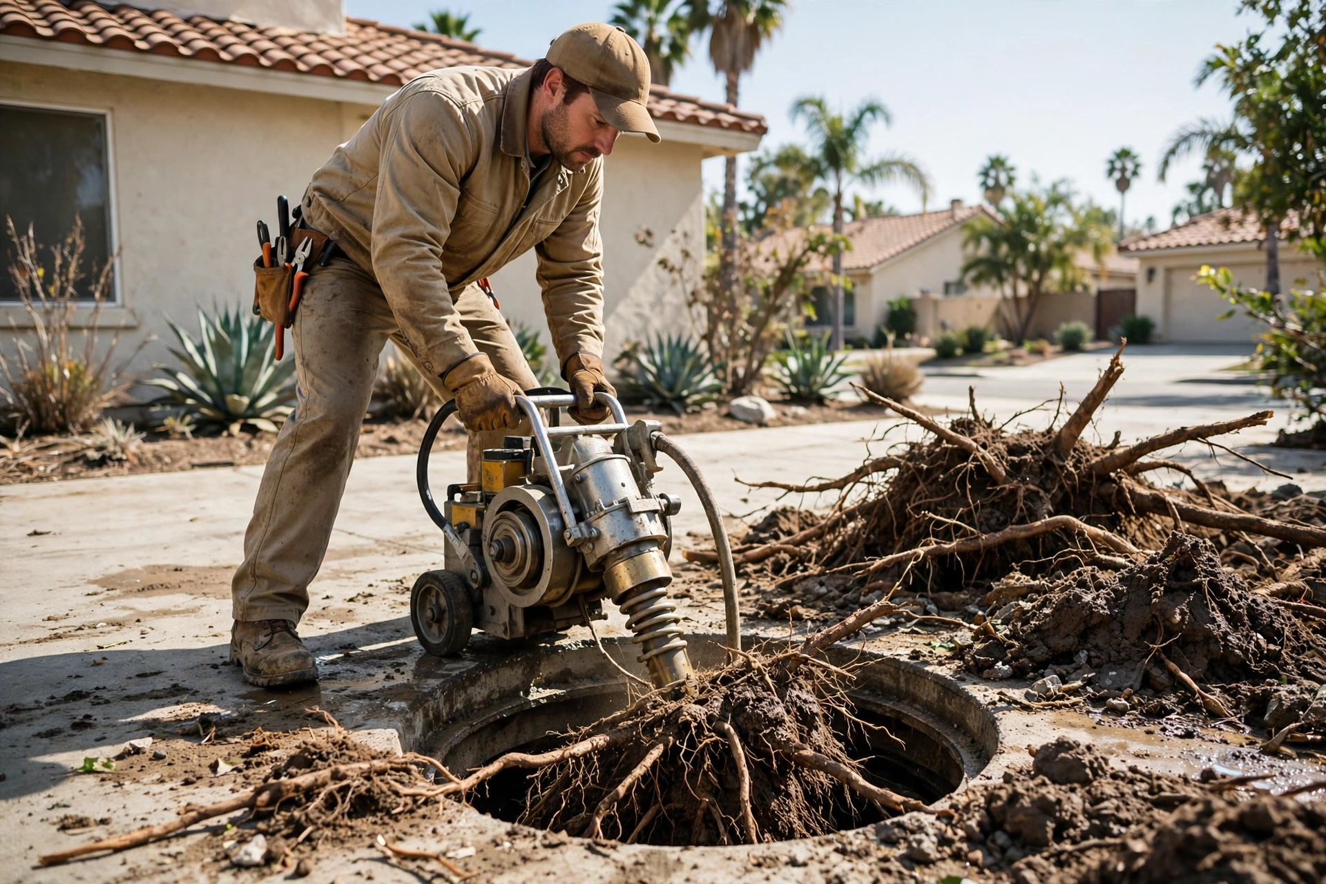 Tree Roots in Clay and Cast-Iron Laterals: Oak, Sycamore and Pepper Roots in LA
